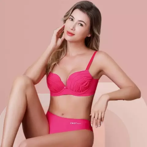 Conjunto Lingerie Com Aro Bojo Calcina Tanga Z&amp;D 8016