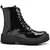 Bota Coturno Feminina Cano Médio de Amarrar Preta Verniz Blogueira Super estilo - Atittude Store