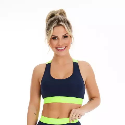 Top Com Bojo Removível Confort Elástico Neon