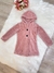 Casaco Infantil Pelúcia Canelado Forrado Rose C/ Capuz Botões - loja online