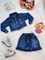 Conjunto Infantil Jaqueta e Saia Jeans Azul Casual - comprar online