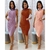 Vestido Feminino Canelado Abertura Lateral - Atittude Store