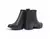 Bota Feminina Chelsea Elástico Lateral Couro Preto