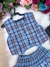 Conjunto Junino Miss Cherry Melissa Xadrez Azul Bebe - Atittude Store