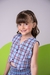 Conjunto Junino Miss Cherry Melissa Xadrez Azul Bebe