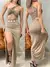 Conjunto Feminino em Suplex Saia Longa e Cropped Transpassado Cristiana Ref. 134 - comprar online