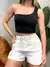 Cropped Feminino em Suplex Alça Única com Fivela Lira Ref. 1404