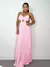 Vestido Feminino Longo em Duna Plissado com Amarração e Recorte Kaiane Ref. 13 - comprar online