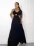 Vestido Feminino Longo em Duna Plissado com Amarração e Recorte Kaiane Ref. 13