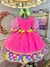 Vestido Infantil Junino Caipira Rosa Neon Colorido Xadrez - Atittude Store