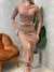 Vestido Midi em Ribana Manga Longa Plissado com Recorte Fabiana Ref. 1542 na internet