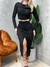 Vestido Midi em Ribana Manga Longa Plissado com Recorte Fabiana Ref. 1542 - comprar online