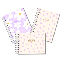 Kit Agenda + Duo Planner + Planner Diário + Calendário A6 Horizontal - Laralice