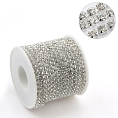 QIAO-cadenas de diamantes de imitación para ropa, adornos de cristal con purpurina 9 mts.