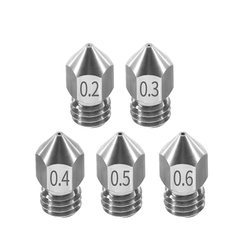 Boquilla roscada de acero inoxidable para impresora 3D, boquilla MK8 M6 0,2 0,3