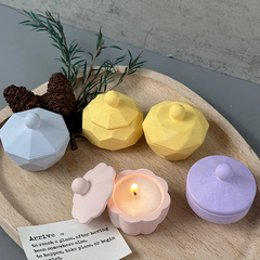 Molde de silicona con tapa para fabricación de artesanías, maceta de flores re - Importadora Serendipia-Etéreo 