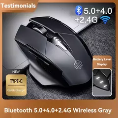 INPHIC-ratón inalámbrico PM6 para oficina, Mouse recargable con Bluetooth, 2,4 en internet