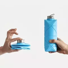Botella de agua plegable a prueba de fugas, botella de silicona reutilizable par - comprar en línea