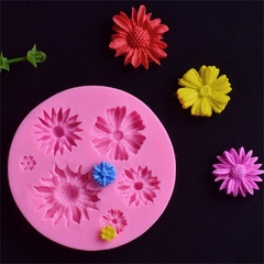 Moldes de silicona de flores 3D.