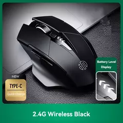 Imagen de INPHIC-ratón inalámbrico PM6 para oficina, Mouse recargable con Bluetooth, 2,4