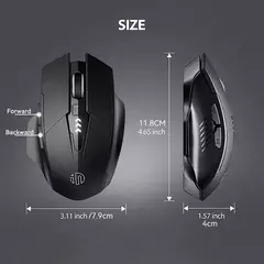 INPHIC-ratón inalámbrico PM6 para oficina, Mouse recargable con Bluetooth, 2,4