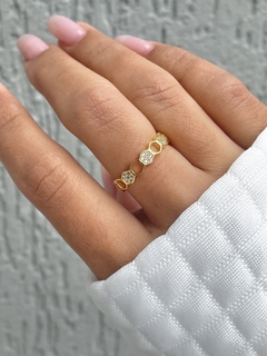 Anel colmeia com zircônias banhado a ouro18k (15)