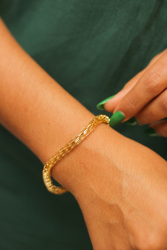 Pulseira grossa Alika banhada a ouro18k