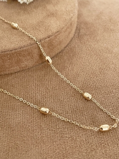 Choker elos português e conchas banhado a ouro 18k