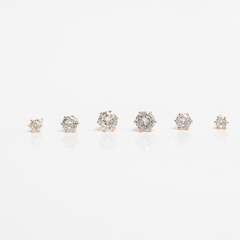 Trio de brincos Lilly zircônias banhado a ouro18k (Dourado)
