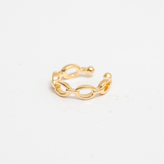 Brinco piercing fake estilo corrente banhado a ouro 18k