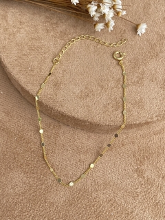 Pulseira super delicada pontinhos banhado a ouro18k