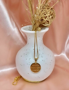 Colar pet plaquinha M patinha banhado a ouro18k