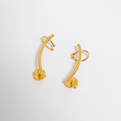 Brinco earcuff tipo tubo liso banhado a ouro18k