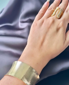 Bracelete africa trabalhado banhado a ouro 18k