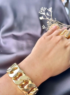 Bracelete elos banhado a ouro