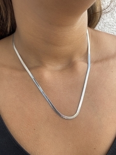 Colar Choker fita banhado PRATA 925