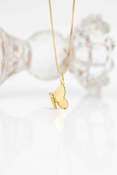 Colar meia borboleta banhado a ouro 18k