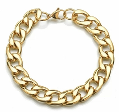 Pulseira Masculina em Aço Inoxidável Dourada (9mm)