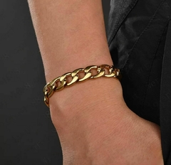 Pulseira Masculina em Aço Inoxidável Dourada (9mm) - comprar online