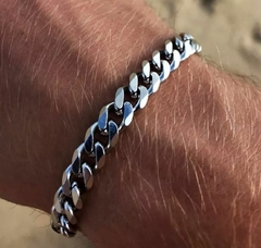 Pulseira Masculina em Aço Inoxidável Prateada (7mm) - comprar online