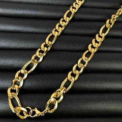Colar masculino médio (5mm) em aço inoxidável 60cm (dourado)