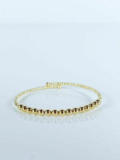 Bracelete regulável bolinhas banhado a ouro 18k