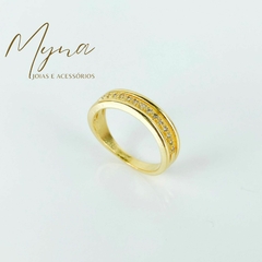 Anel uma faixa de zircônia banhado a ouro 18k (18)
