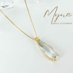Colar gota longa banhado a ouro 18k