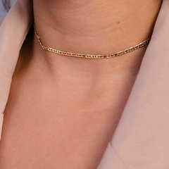 Choker piastrine banhado a ouro 18k
