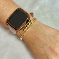 Pulseira tripla com zircônias, banhada a ouro 18k - comprar online