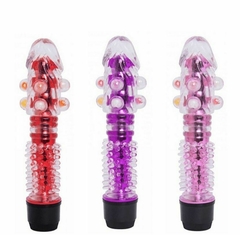 Vibrador Translúcido com Capa com Pérolas