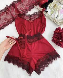 Baby doll Encanto Vermelho com preto - comprar online