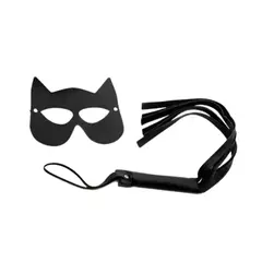 Kit Chicote Reforçado 40cm E Máscara Mulher Gato
