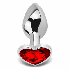 PLUG ANAL DE AÇO COM CRISTAL FORMATO CORAÇÃO - comprar online